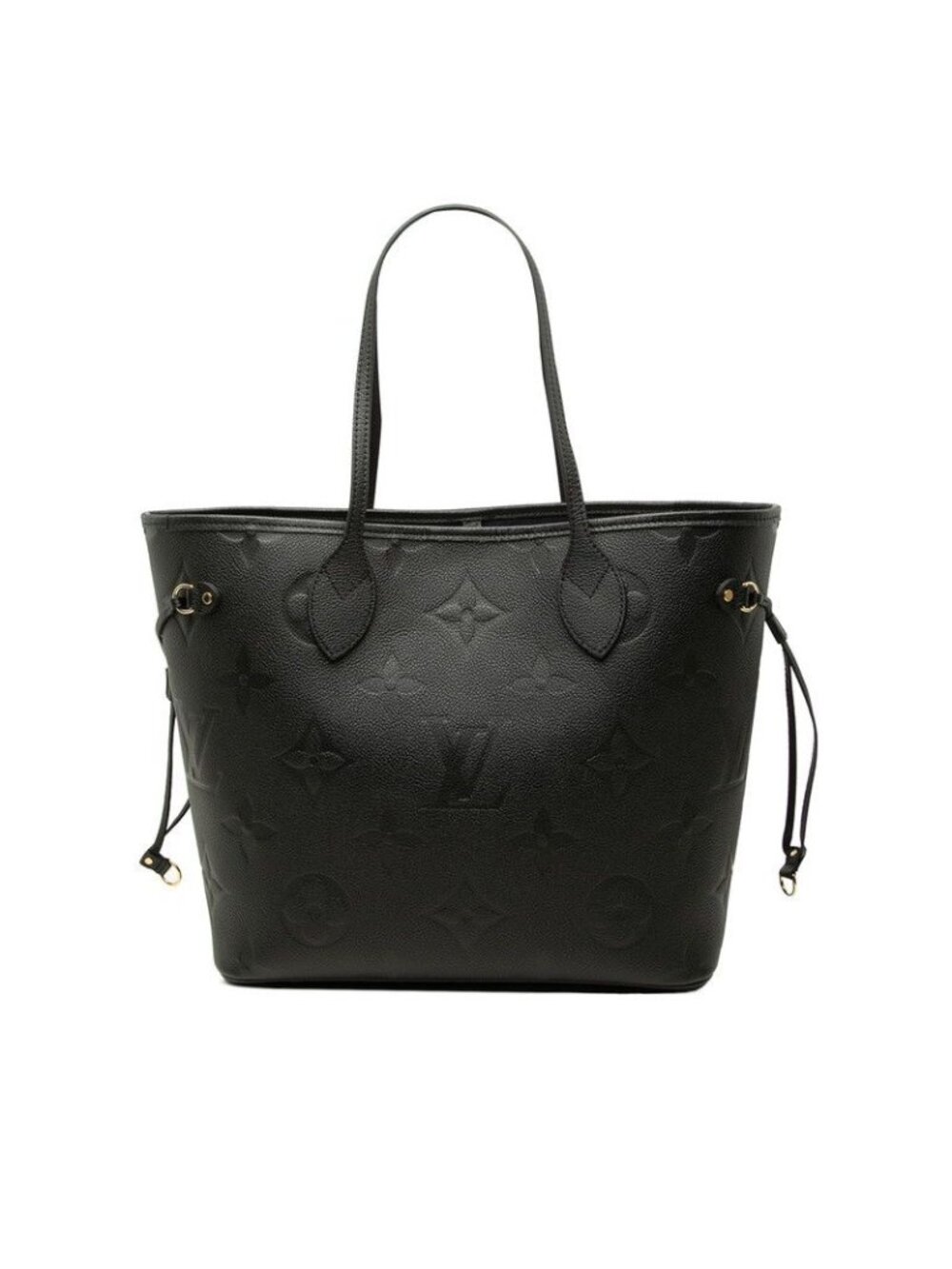 Louis Vuitton Monogram Empreinte Neverfull MM Tote Shoulder Bag Noir Black